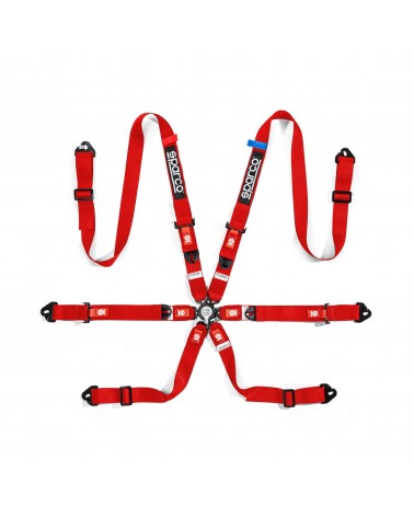 Sparco 6 Points FIA COMPETITION H-2 PU Harness RED