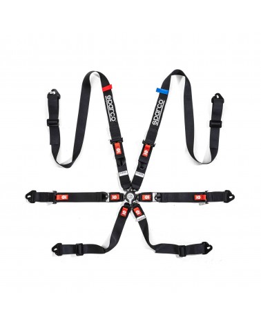 Sparco 6 Points FIA COMPETITION H-2 PU Harness BLACK