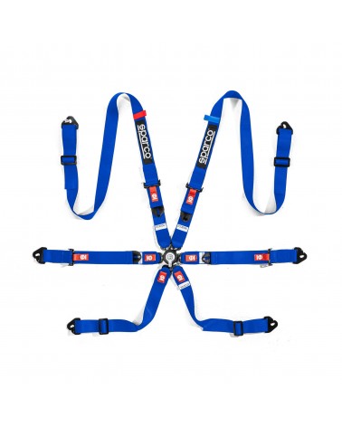 Sparco 6 Points FIA COMPETITION H-2 PU Harness BLUE