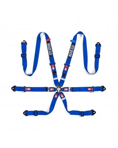 Harnais FIA Sparco 6-points COMPETITION H-2 PU BLEU